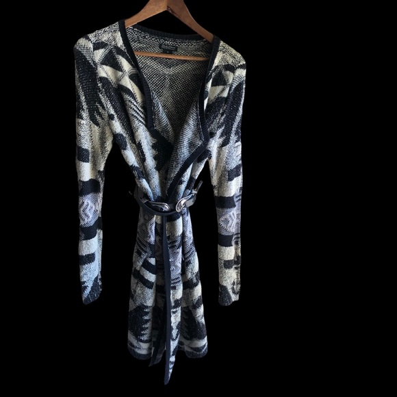 Lucky Brand Wool Blend Live in Love Longline Open Front Sweater. Medium - Picture 4 of 12